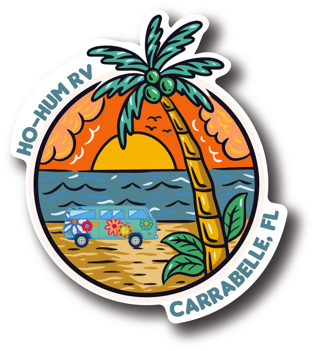 Volkswagen Beach Scene Ho-Hum RV Carrabelle, FL Sticker