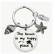 The Beach is My Happy Place Keychain